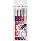 STABILO - roller - worker+ NatureCOLORS Wildflower | Pack of 4, Writing Colour Blue