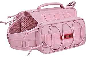 OneTigris Mammoth Hunderucksack 2.0 Version Reißen Camping Wandern Hundebackpack für M/L Größe Hunde (M, Rosa)