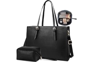 NUBILY Torebka na zakupy damska duża czarna torebka skórzana torba na ramię torba do pracy duża laptop biznesowa torba do szkoły torby 15,6 cala