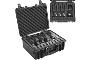 VEVOR Hartschalenkoffer Pistolenkoffer Schwarz Hart Kunststoff Pistolen Case