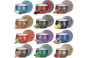 YMing Świece zapachowe zestaw upominkowy dla kobiet, zestaw świec zapachowych, 12 sztuk, 840 g, wosk sojowy, świece do aromaterapii, prezent urodzinowy dla kobiet, prezent dla dziewczyny