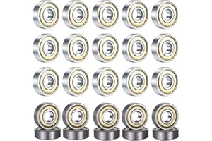 KARELLS Roulements à Billes,20 Pièces 608 ZZ Roulements,Ball Bearings,for Patins,Skateboard Scooters Inline Skates 8mm x 22mm x 7mm