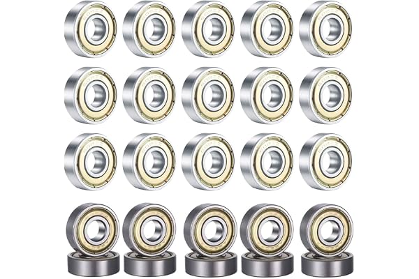 KARELLS 20 st 608 ZZ metall dubbel sköld miniatyr spårkullager, skateboard kullager, inlines kullager 8 mm x 22 mm x 7 mm för