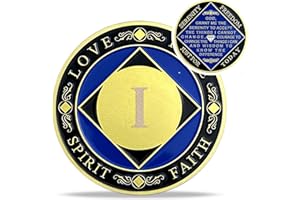 IELCJJ 1 Year NA Medallions - Recovery Narcotics Anonymous Coins - Anniversary Ha Sobriety Chip Token - Addiction Sobriety Gifts for Men Women