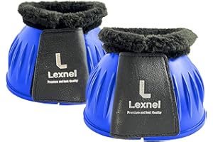 LEXNEL Rubber Bell Boots, Durable Bell Boots for Horse – Superior Hoof Protection and Comfort (Blue, L)