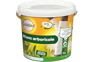 SOLABIOL Protection des Arbres Blanc Arboricole - seau 1L - Barrière physique contre les parasites, des champignons, mousses - 2 à 3 arbres SOBLANC1