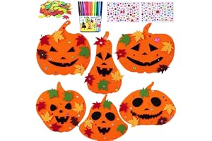 Halloween pumpa pysselset, 76 stycken gör-det-själv pumpa-pysselset, höst hantverk för barn med lönnlöv strasstenar penna hal