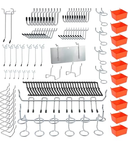 Faankiton 143pcs Pegboard Hooks Assortment, Accessories, Peg Locks