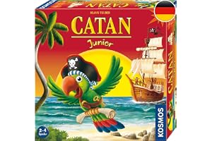 Kosmos CATAN Junior 697495 Brädspel, Flerfärgad, Flera delar | Barnlekvariant av Catan, familjespel för 2–4 personer från 6 år