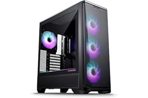 Phanteks Eclipse G400A, Chassis Mid-Tower Gaming, 4 ventole M25-140 Gen2 incluse, Mesh ad alte prestazioni per flusso d'aria, La paratia laterale in vetro temperato trasparente, USB - C 3.2 Gen2, Nero