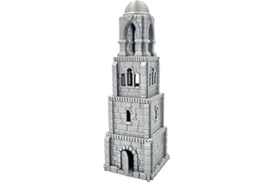 Q P QUALITY PRINTING 3D QP3D - edificio della torre di battaglia, paesaggio del terreno per tavolo e giochi di ruolo 28-32 mm miniature Wargame rovinato puntelli da parete DnD D & D, stampati e verniciabili in 3D