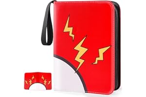 COZVIAO Raccoglitore Carte Pokemon, Album Pokemon Collezionabili 4 Tasche, 60 Pagine 480 Capacità Album Porta Carte con Cerniera