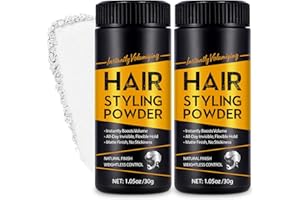 LEISGOTO Hair Styling Powder, Haarstyling-Puder, 2er-Pack Haartextur-Puder für Männer, verleiht Volumen und Textur, flexibler Halt, langanhaltend, mattes Finish, klebt nicht, 2 x 30g