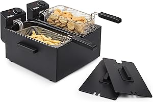 Princess Doppia friggitrice 183028 Black elettrica, 3600 W, Acciaio, Nero