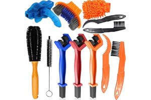 Lot de 12 Bicyclette Outil de Nettoyage, Laufunjoy Outils De Nettoyage Brosse de Nettoyage pour Chaîne de Vélo, Pneu, Roue de Cyclisme, Pignon pour VTT, Vélo de Course, Vélo de Ville, Vélo Pliant