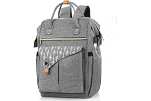 RJEU Plecak damski, szkolny, do pracy, na czas wolny, przemyślany plecak z kieszenią na laptop i kieszenią antykradzieżową,wodoodporny plecak na prezenty dla mamy, dziewczynki, na urodziny, H58 – szary, 15.6 Zoll