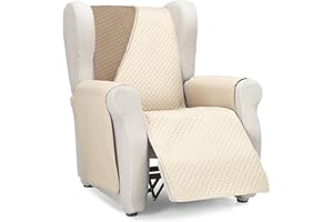 Martina Home Diamond Copridivano imbottito 1 Posto/Relax - Beige/Pelle