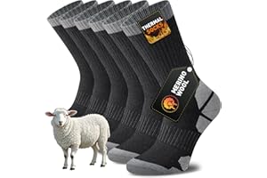 Niorasen Merino Wool Walking Socks for Men Women, Cushioned Anti Blister Performance Hiking Socks for Running, Sports, Cycling, Trekking, Work, Casual Thicked 3 Pairs