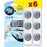 Ambi Pur Profumatore Auto, 6 Deodoranti Auto, Fragranza Nuvole di Cotone, Elimina Odori, Facile da Agganciare, Fino a 30 Gior