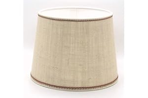 Paolo Rossi Paralume coprilampada in Tessuto Tipo Juta con rifinitura Rosa Antico - Produzione Propria - Made in Italy (Tronco Cono, cm 55)