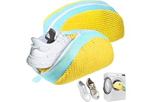 WORAHROE Bolsa para Lavar Zapatos para Lavadora, 2 Unidades para Lavadora, antideformación, Bolsa de Lavandería con Cremallera, Saco Lavadora para Zapatillas Lavar para Organizador y Viajes (Amarillo Sector)