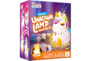 Klever Kits Einhorn Lampe Bastelset Kinder ab 6+ jahre,Basteln Mädchen ab 6 7 8 9 10 11 12 jahre,Kreatives Geschenke für Mädchen, Einhorn Spielzeug Kinder,DIY Ein horn Lampe Malset