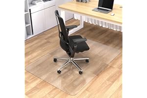 BesWin Office Chair Mat for Hard Floors, 76.2x122cm Clear Computer Desk Chair Protection Mat for Wooden/Tile Floor, Heavy Duty Transparent Floor Protector for Home & Office, Easy to Clean