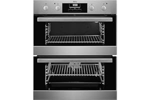 AEG 6000 Series Built Under Electric Double Oven, SurroundCook DUB331110M, 45L Capacity, Multilevel Cooking, Anti-fingerprint, LED Display, Catalytic Cleaning, Stainless Steel, 720x600x550mm, Class A
