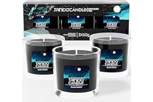 TRINIDa Scented Candles Gifts for Women, Votive Black Candles for Men, 45Hrs Candle Set, Birthday Gifts for Him