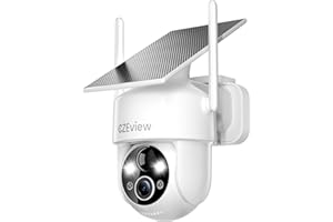 CZEview 2K Camera Surveillance WiFi Extérieure Solaire, System d'Alarme, Camera Exterieur Batterie sans Fil, 2.4G WiFi (2K Blanche)