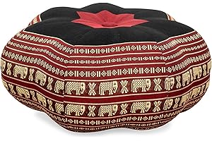 ‎LIVASIA Livasia Meditationskissen Stern groß, Yogakissen mit Kapok, Pouf, Bodenkissen sternförmig Yoga Zen Meditation, Zafukissen Garten Balkon, Sitzkissen handgefertigt Ø 40x20cm