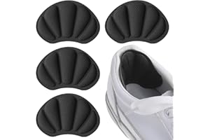 Molain Zapiętki do zbyt dużych butów, samoprzylepne, wkładki, dla kobiet i mężczyzn, antypoślizgowe, zapobiegające powstawaniu pęcherzy, zsuwaniu się butów i otarciom, 2 pary, czarne