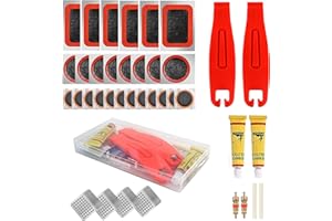 Okuleya Kit de RÉparation De Crevaison - Kit Reparation Pneu Velo 38 PiÈces AdaptÉ aux VÉlos de Route, de Montagne et de BMX, Aux VÉlos de Banlieue ATV