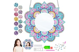 KISS BABY Kit Creatif Enfant Diamond Painting Miroir Fille DIY Idée Activites Manuelles - Cadeau Anniversaire