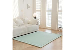 IOTXY Coral Velvet Rug for Children - Velvet Mat, Crawling Rug Baby, Crawling Blanket for Children's Room and Living Room, Light Green, 200 x 300 cm