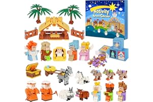 ‎LOXIIA Krippe Adventskalender 2025 für Kinder – Christlicher Weihnachtskalender mit 24 Baustein-Überraschungen, Krippenszene mit Jesus, Maria, Josef und Tieren – Geschenkidee für Jungen und Mädchen