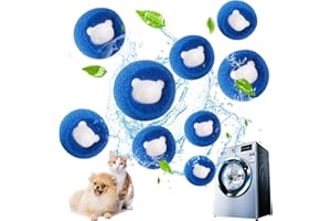 YALISITE Boule Anti Poils pour Machine a Laver, Boule de Lavage Machine a Laver, Enlever les Poils D'animaux et les Peluches, Réduire l'enchevêtrement.(9 pcs) (Bleu)