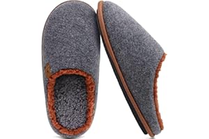 KuaiLu Chaussons Homme Chaudes Pantoufles Hiver pour La Maison en Mousse à Mémoire de Forme,Léger Semelles antidérapantes Slippers pour Intérieur Extérieur Taille 40-49