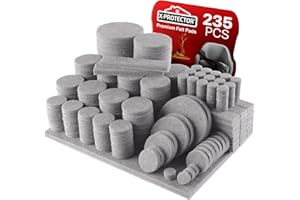 Almohadillas de Fieltro para Muebles X-Protector 235 Piezas, Gris - Fieltro Adhesivo, Fieltros para Sillas - Mejores Protectores de Suelo de Madera - Protectores de Suelo para Muebles