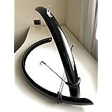 Generico PARAFANGO PARAFANGHI Anteriore E Posteriore MTB Mountainbike Nero 26" Resistente Completo di ASTE E Viti