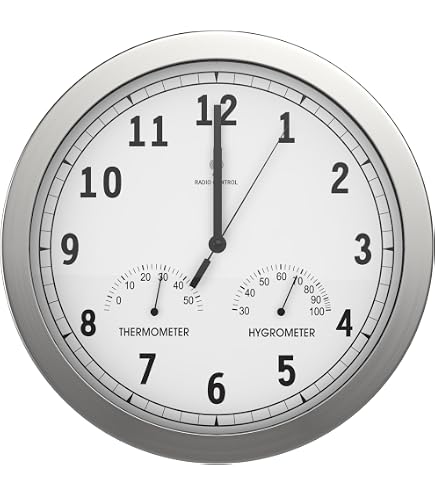 Technoline Orologio Da Parete WT 8910: Radiocontrollato, Telaio In Metallo Argento, Quadrante 30 Cm, Ora Legale Automatica
