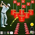 GYMMALL Golf Gmae Bucket, 6 Bukcets Yard Golf Game Set with Golf Flags for Adults & Kids, Golf Practice Game for Indoor Outdoor, Backyard Park Beach Lawn