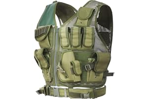 Lixada Tactical Gilet Regolabile Traspirante Airsoft Gilet per Caccia, Pesca, Army Fans, CS Gioco di Guerra, Gioco di Sopravvivenza, Combat Training