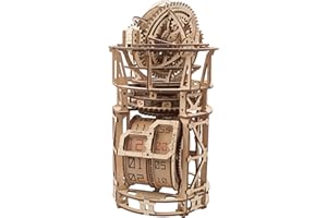 UGEARS Sky Watcher Reloj de Escritorio - Regalo del día del Padre Reloj de Mesa astronómico Kits de Modelo de Madera para Adultos para Construir - Kits de Reloj de Madera Rompecabezas 3D