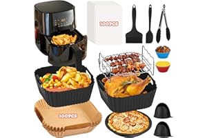 ‎FHZYTG 211 Stück Airfryer Zubehör für Philips Essential 4,1L (HD9252, HD9255, HD9200), Wiederverwendbar Heißluftfritteuse Zubehör für Philips 4.1L, BPA-Frei Accessories, Silikonform für Hobbs 4L, Tefal 4,2L