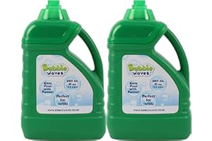 Laeto Bubble Waves 2.6 Litre Bubble Solution Liquid | Bubbles Mixture Bubbles For Kids With Funnel For Easy Pouring (2x 1.8L Bottles)
