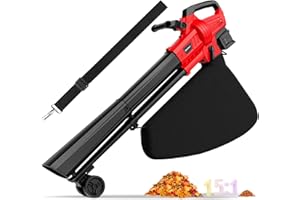 UNIQWAMO 3-in-1 Leaf Vacuum Cordless with Bag Compatible for Milwaukee 18V Battery, Electric Leaf Mulcher & Leaf Vacuum with Bag 40L, Cordless Leaf Blowers for Lawn Care, 5 Speeds, Turbo Mode(Not Battery)