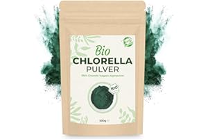 ‎CURLY SUPERFOOD Curly Superfood Chlorella Pulver Bio 500g - 100% naturreine Rohkost-Qualität aus kontrolliert biologischem Anbau ohne Zusätze - Feines Chlorella Bio Pulver für Smoothies, Säfte & Wasser