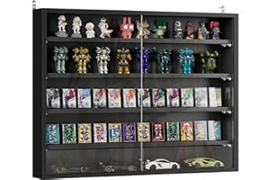 HOMCOM Vitrina Expositora Vitrina de Pared con Estantes Ajustables y 2 Puertas Correderas de Vidrio para Colecciones Perfumes Figuras de Decoración 80x9,5x60 cm Negro