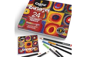 CASTLE ART SUPPLIES Castle Arts, set di 24 matite colorate Ispirato da Kandinsky... Colorazione perfetta, schizzi, set matite da disegno